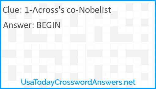 1-Across's co-Nobelist Answer