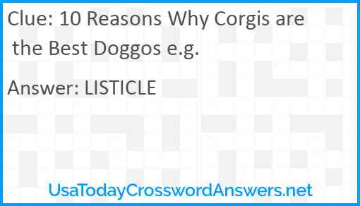 10 Reasons Why Corgis are the Best Doggos e.g. Answer