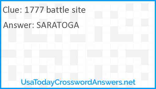 1777 battle site Answer