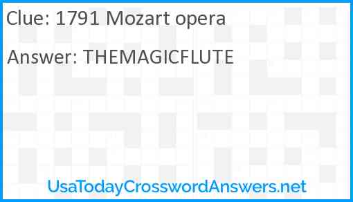 1791 Mozart opera Answer