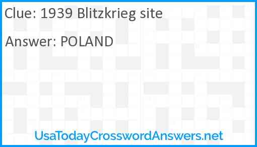 1939 Blitzkrieg site Answer