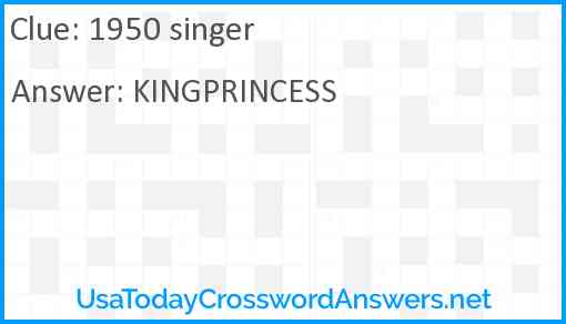 1950 singer Answer