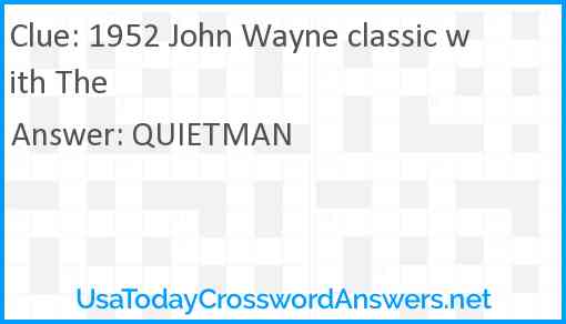 1952 John Wayne classic with The Answer