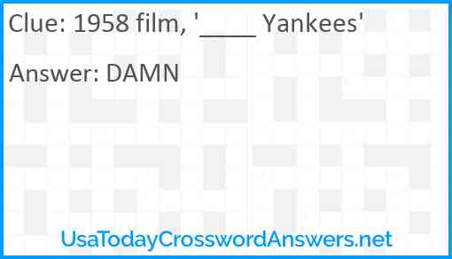 1958 film, '____ Yankees' Answer