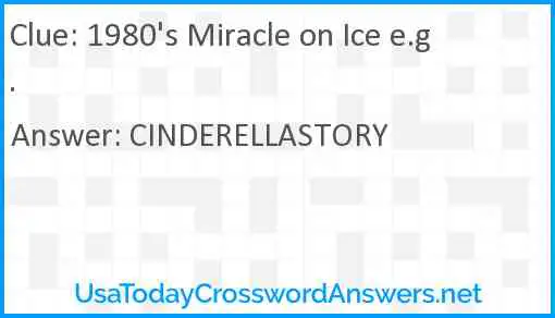 1980's Miracle on Ice e.g. Answer