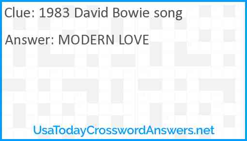 1983 David Bowie song Answer