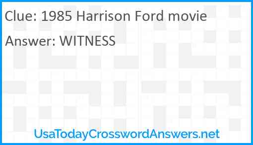1985 Harrison Ford movie Answer