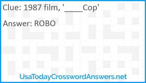 1987 film, '____Cop' Answer