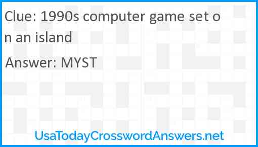 1990s computer game set on an island Answer