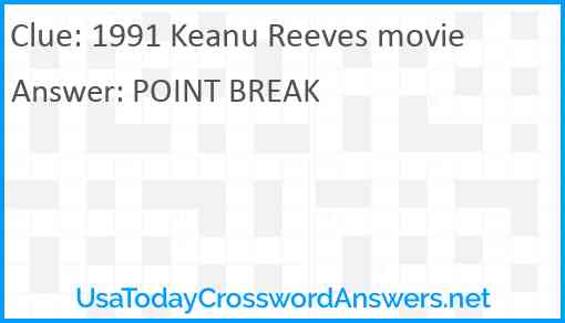 1991 Keanu Reeves movie Answer