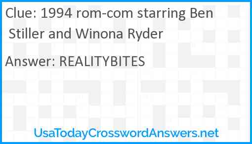 1994 rom-com starring Ben Stiller and Winona Ryder Answer