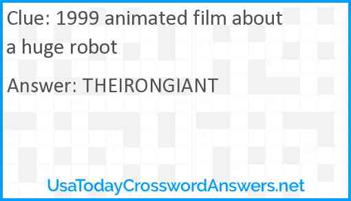 1999 animated film about a huge robot Answer