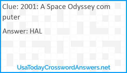2001: A Space Odyssey computer Answer