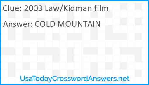 2003 Law/Kidman film Answer