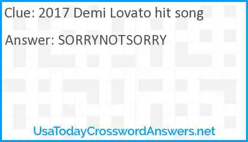 2017 Demi Lovato hit song Answer