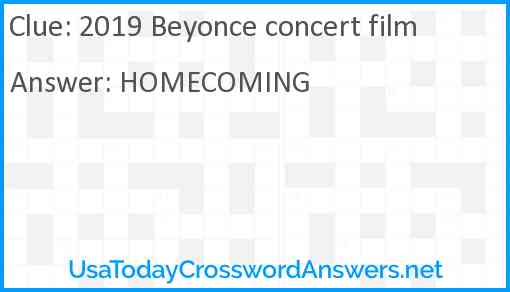 2019 Beyonce concert film Answer