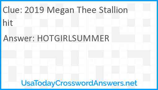 2019 Megan Thee Stallion hit Answer