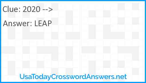 2020 --> Answer