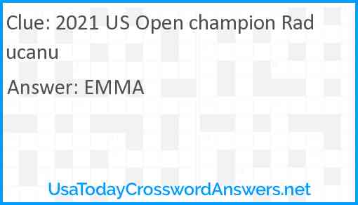 2021 US Open champion Raducanu Answer