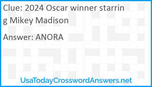 2024 Oscar winner starring Mikey Madison Answer