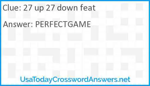 27 up 27 down feat Answer