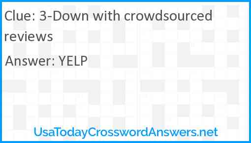 3-Down with crowdsourced reviews Answer