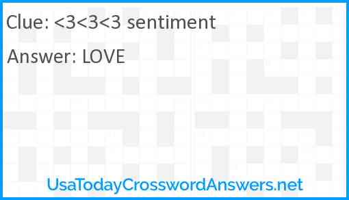 <3<3<3 sentiment Answer