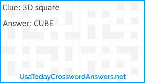 3D square Answer