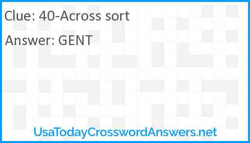 40-Across sort Answer