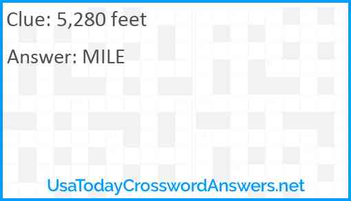 5,280 feet Answer
