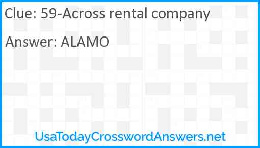 59-Across rental company Answer