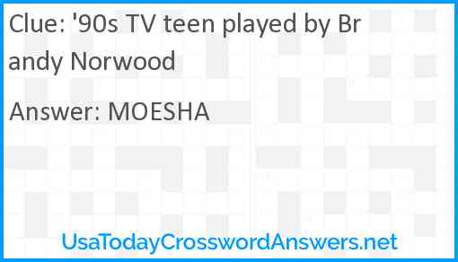 '90s TV teen played by Brandy Norwood Answer