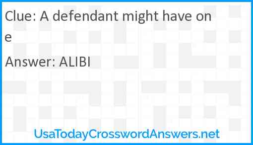 A defendant might have one Answer