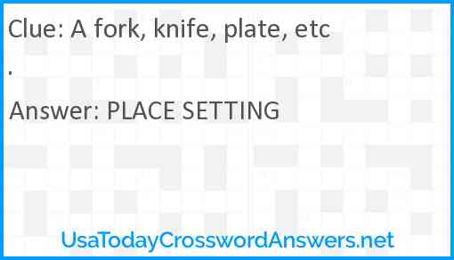 A fork, knife, plate, etc. Answer