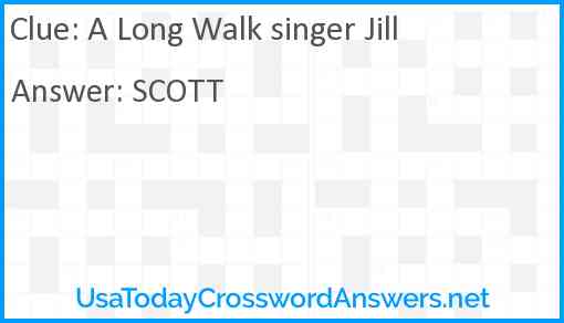 A Long Walk singer Jill Answer