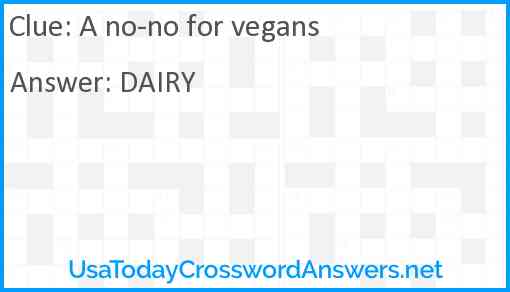 A no-no for vegans Answer