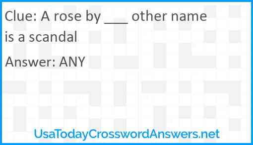 A rose by ___ other name is a scandal Answer