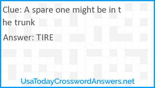 A spare one might be in the trunk Answer