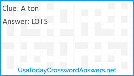 A ton Answer