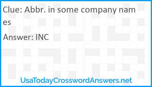 Abbr. in some company names Answer