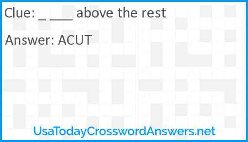 Above the rest Answer