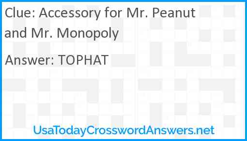 Accessory for Mr. Peanut and Mr. Monopoly Answer
