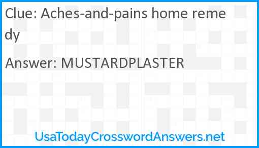 Aches-and-pains home remedy Answer