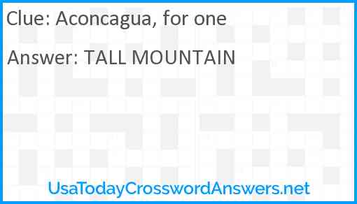 Aconcagua, for one Answer
