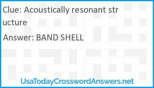 Acoustically resonant structure Answer