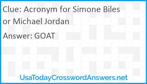 Acronym for Simone Biles or Michael Jordan Answer