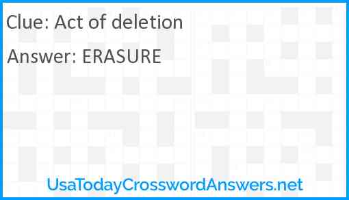 Act of deletion Answer