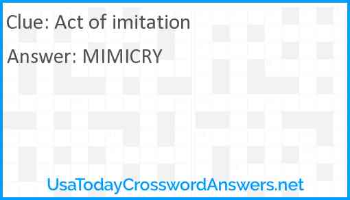Act of imitation Answer