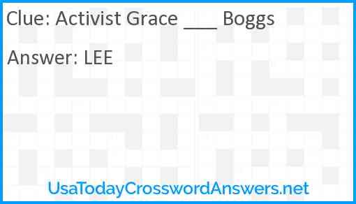 Activist Grace ___ Boggs Answer