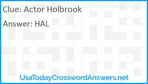 Actor Holbrook Answer